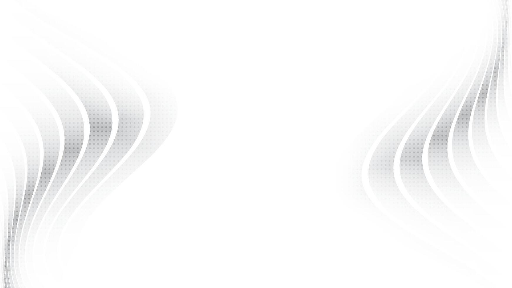 Abstract white and gray gradient background with curve lines and dot pattern, halftone effect, illu vector