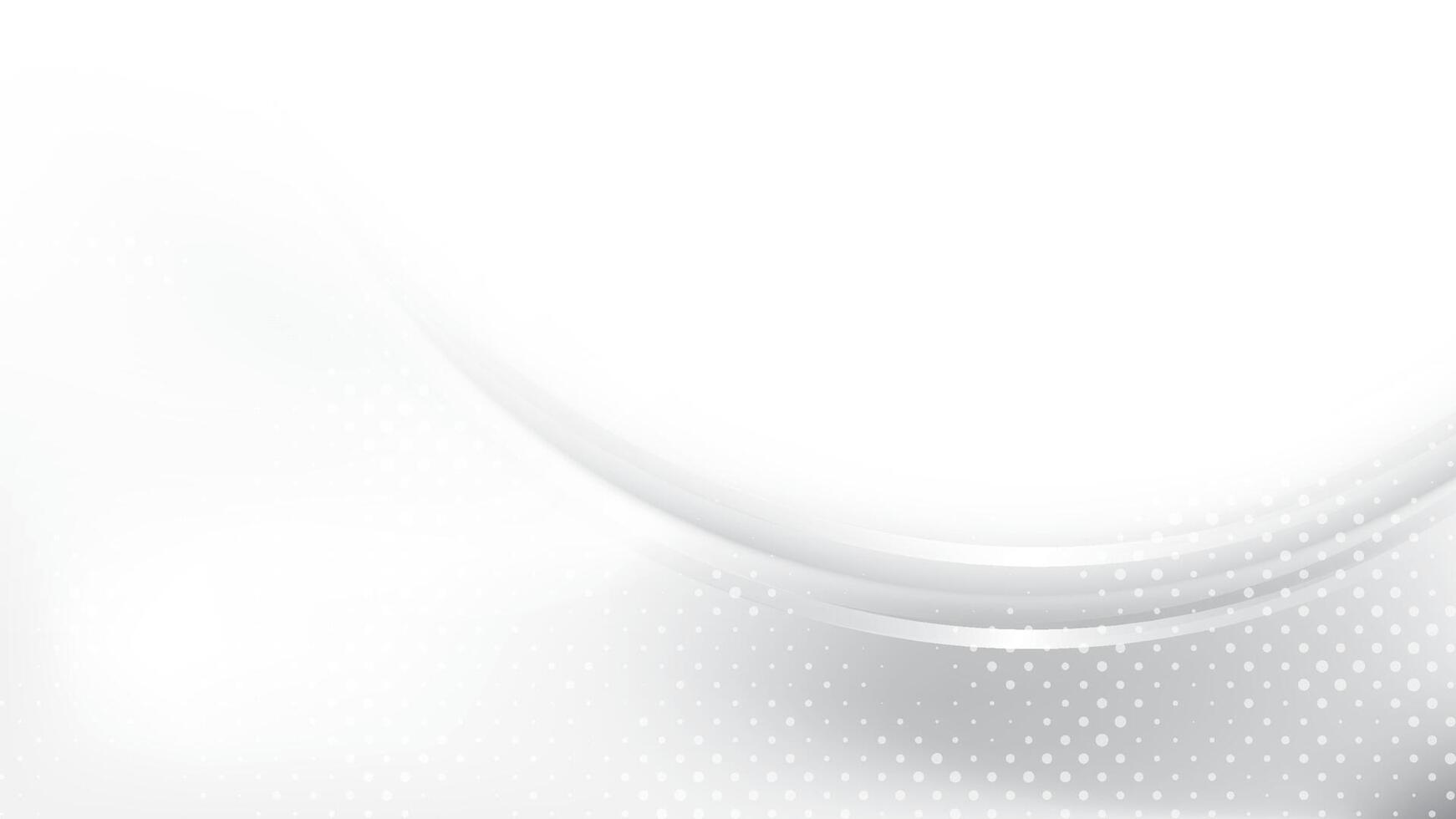 Abstract white and gray gradient background with curve lines and dot pattern, halftone effect, illus vector