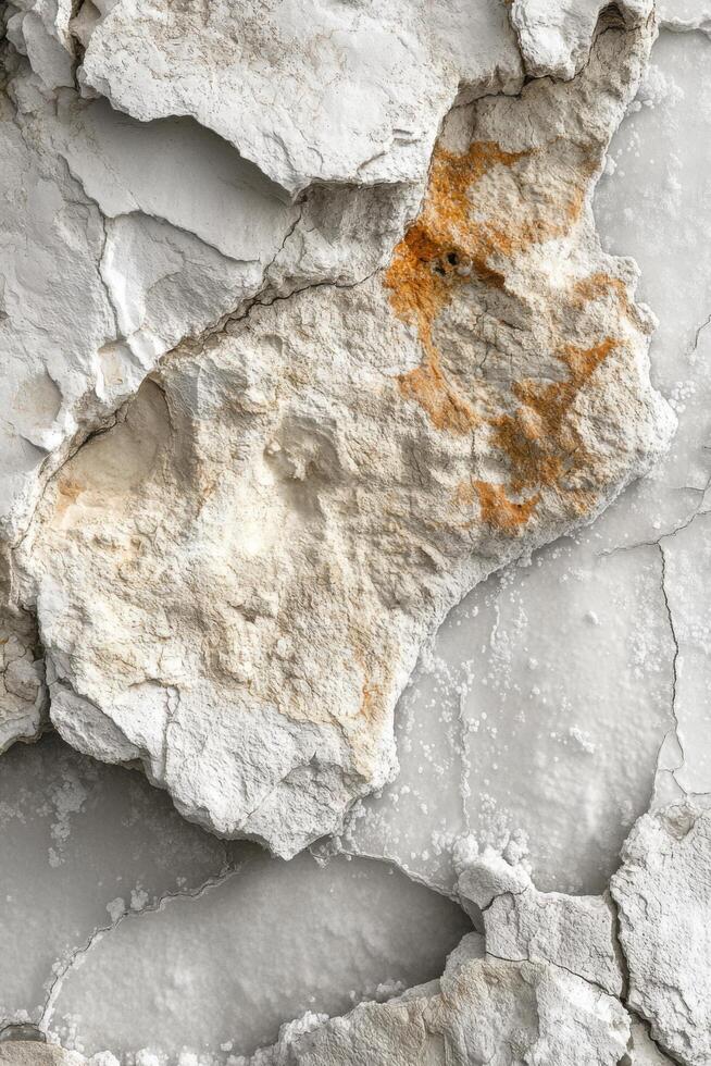 White rock pieces with cracks. Mineral texture background. Stone detail and pattern. Light colour stone wall surface. Grunge material abstract. photo