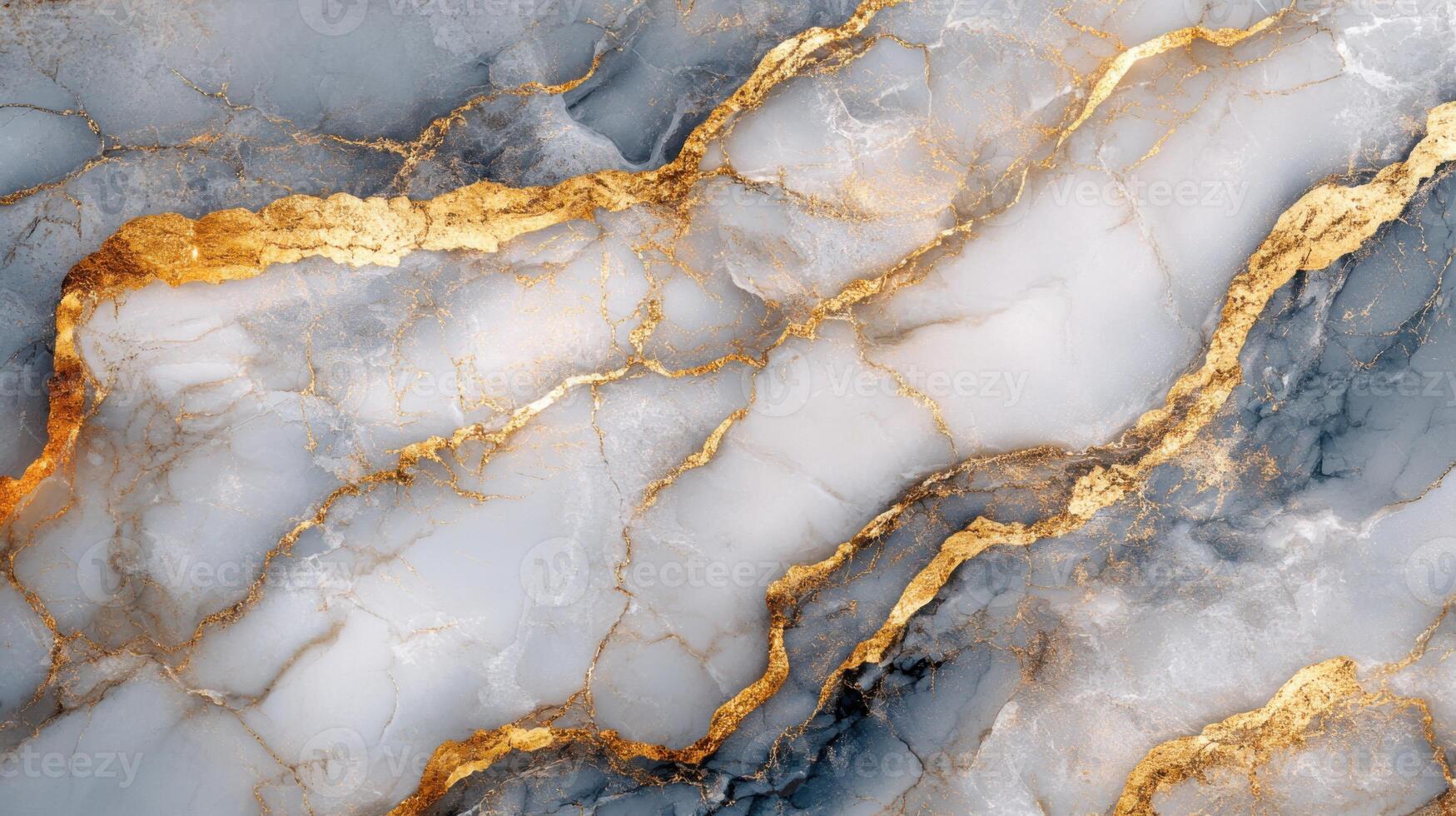 Abstract background of light gray stone with golden veins. Marble texture with gold. Stone material pattern. Luxury surface for design photo