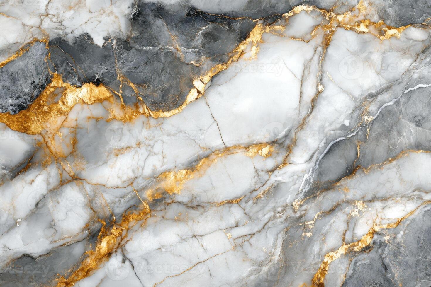 Gray white marble stone background. Gold metallic veins texture pattern. Abstract nature mineral rock surface design. Luxury elegant granite backdrop. photo