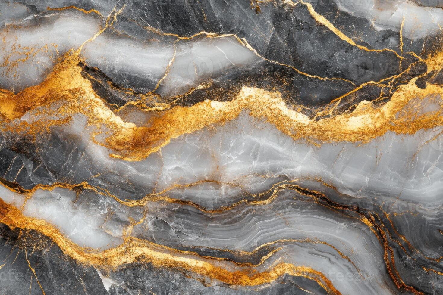 Gray stone texture with gold veins. Abstract stone pattern. Natural stone background. Interior decoration. Marble stone effect. Surface backdrop. photo