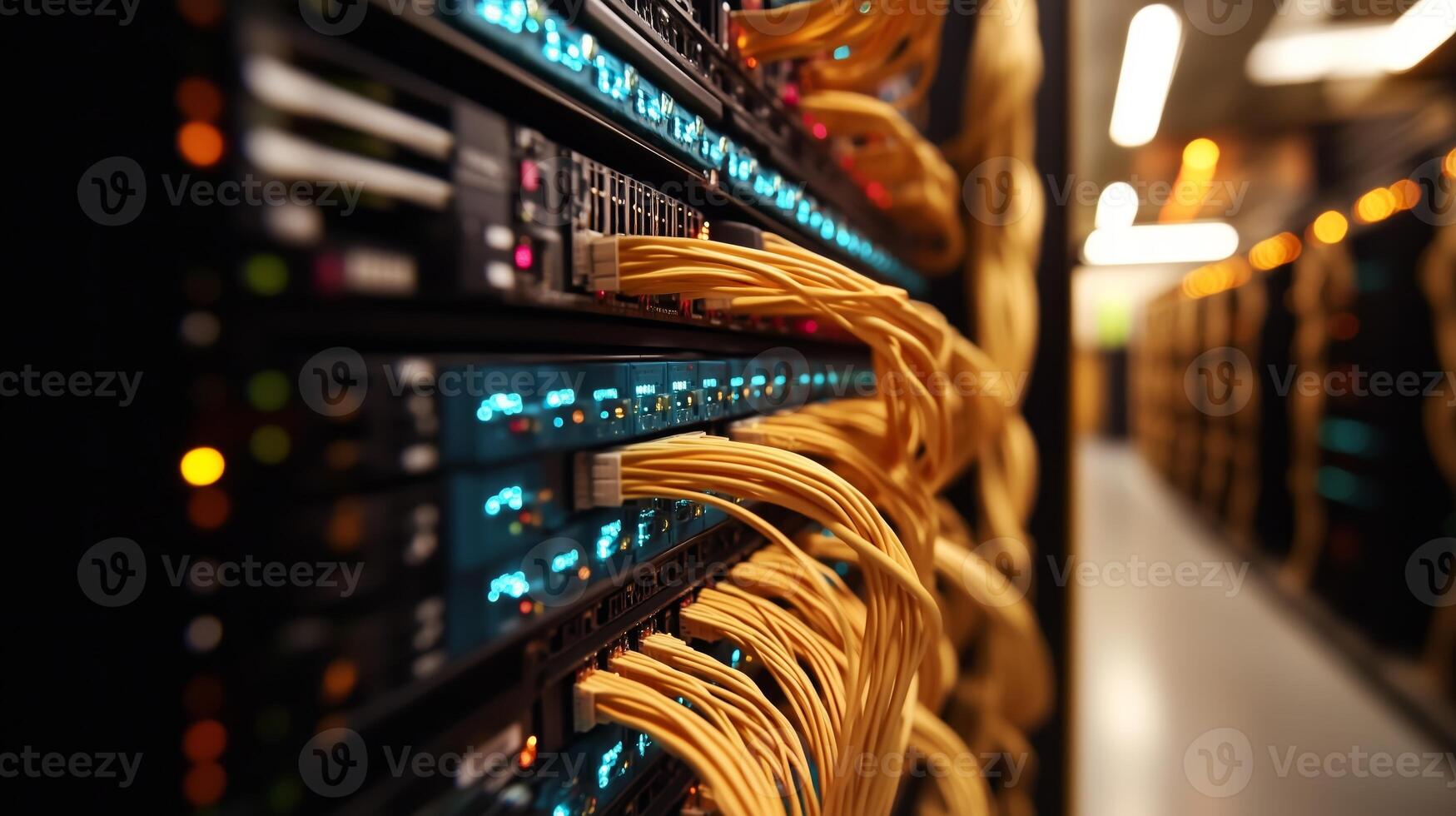 Data center and network devices in high performance operation photo