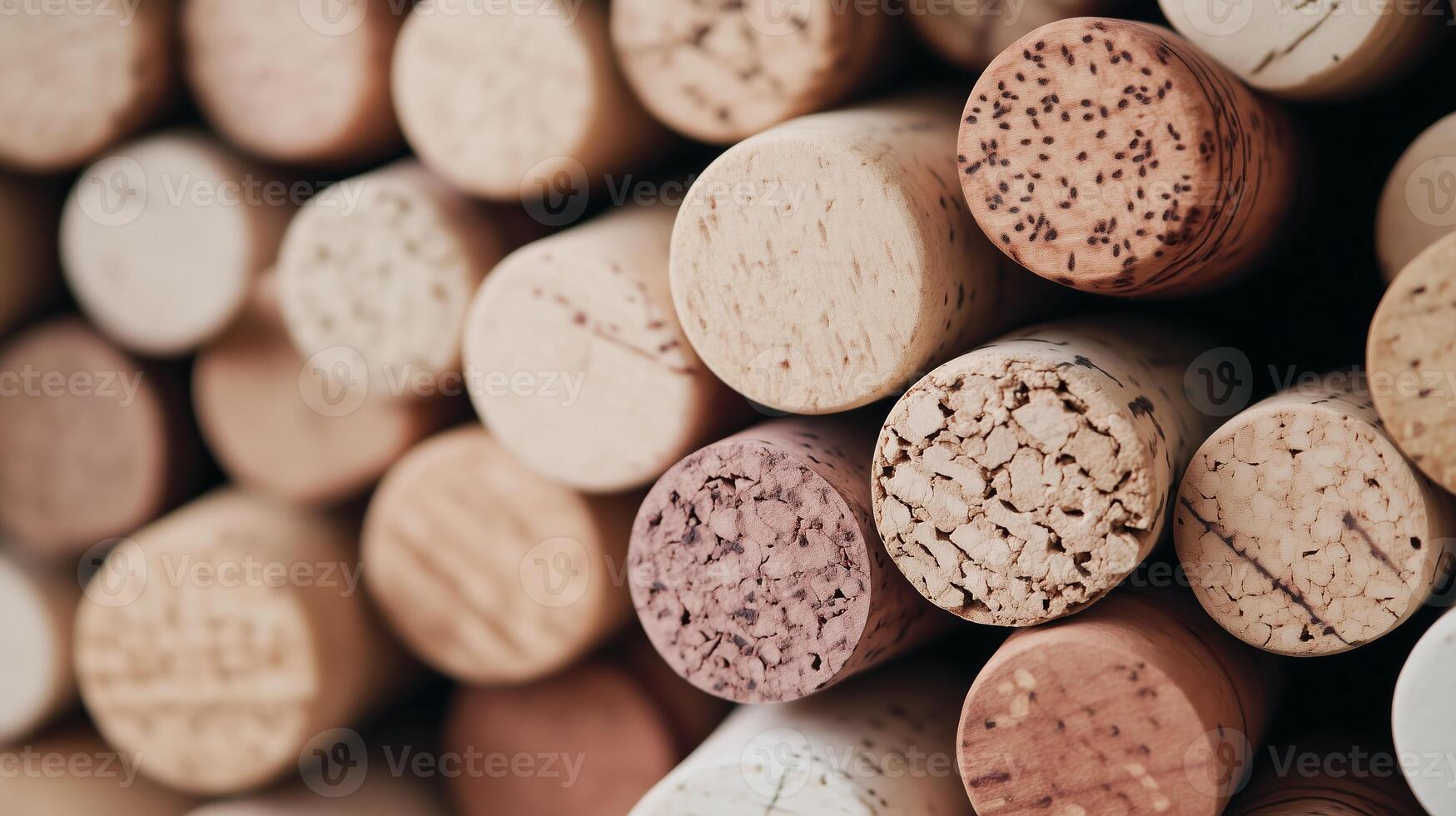 Many different types of wine corks are shown photo