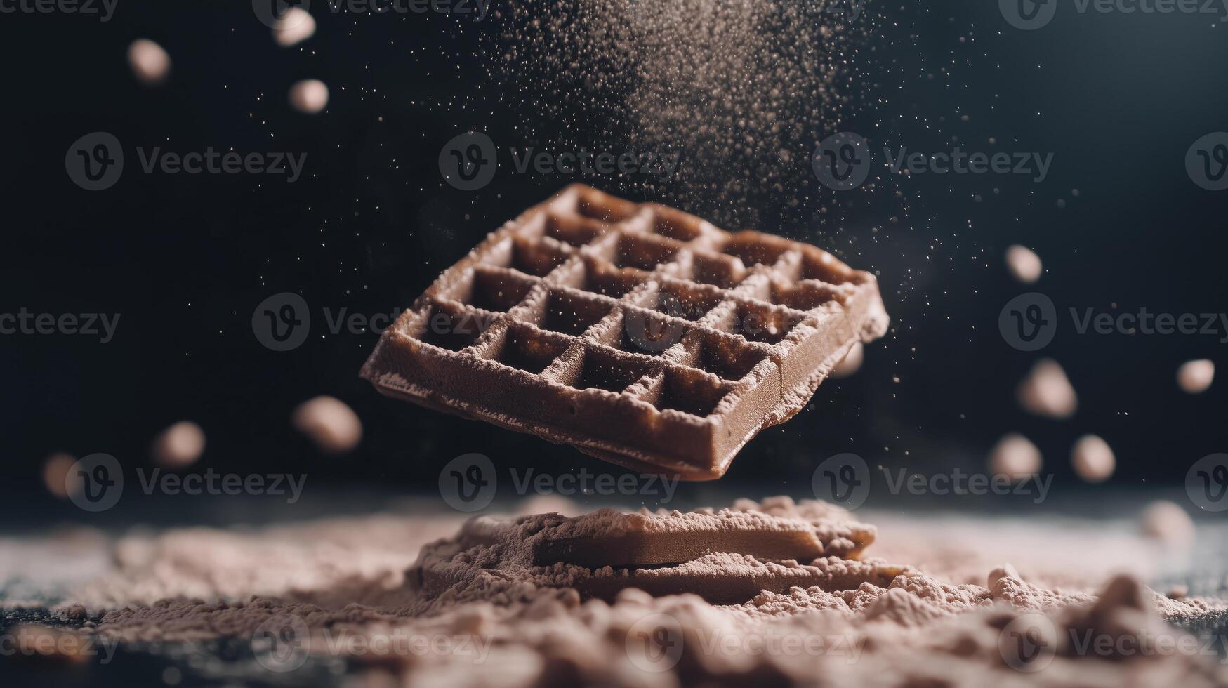 Crisp Waffle with Fluffy Texture and Chocolate Coating photo