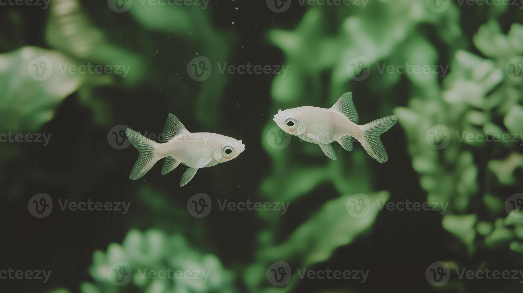 Two small fish swimming in an aquarium photo
