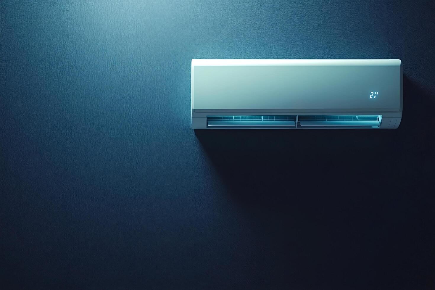 Modern air conditioner cooling a room, keeping comfortable temperature photo