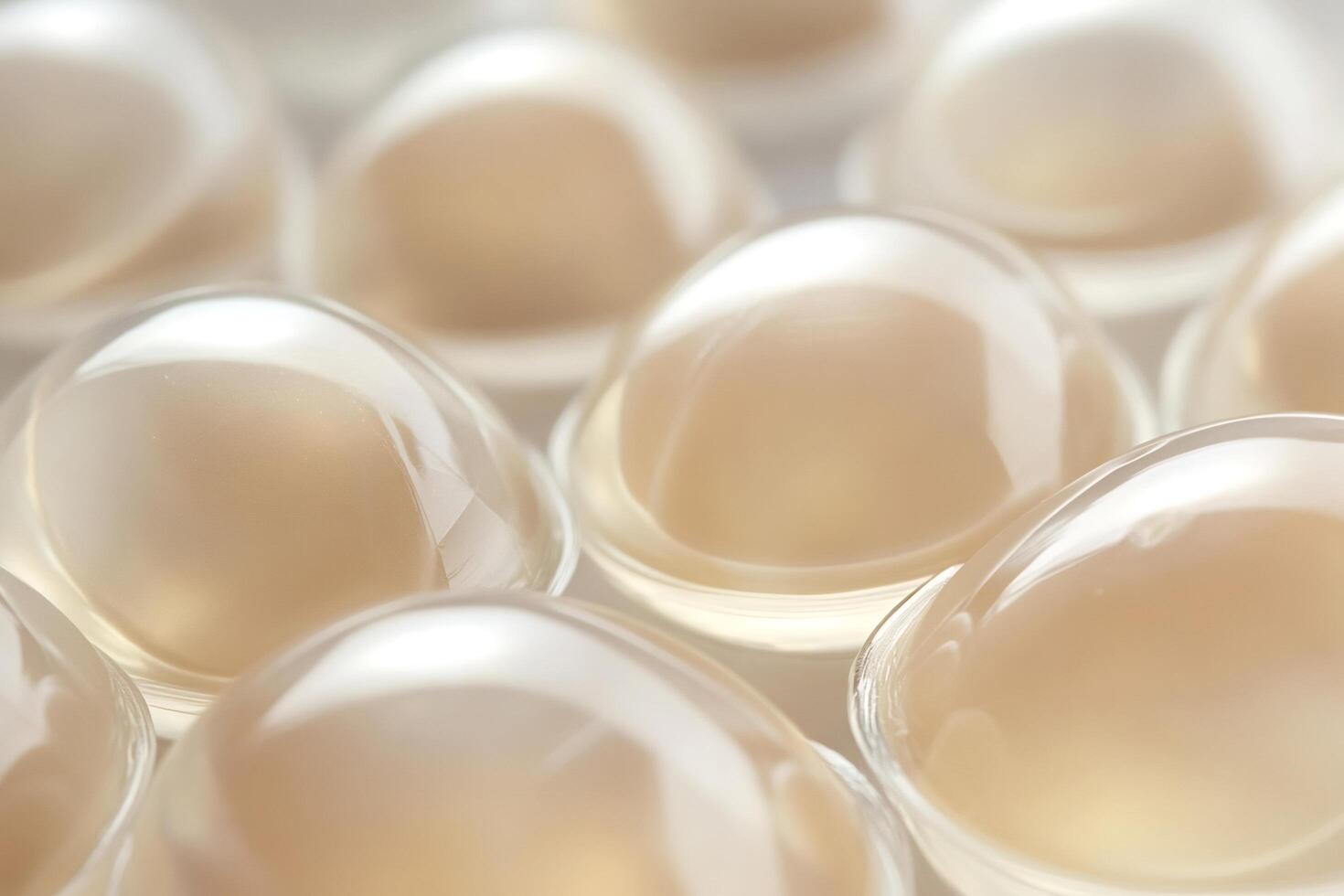 Close-up of translucent gel capsules creating textured pattern photo