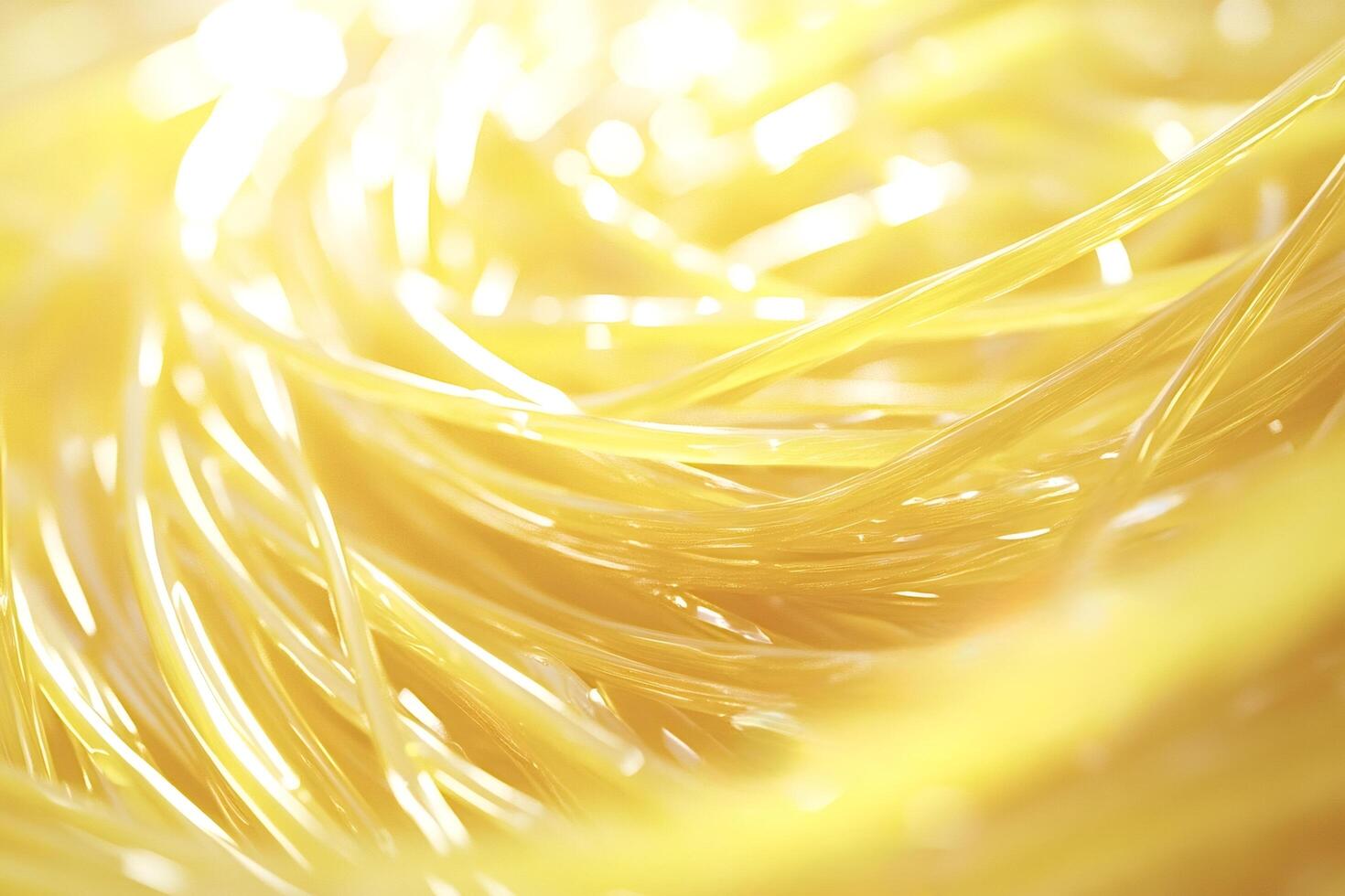 Golden fiber optics cables transmitting data at high speed photo