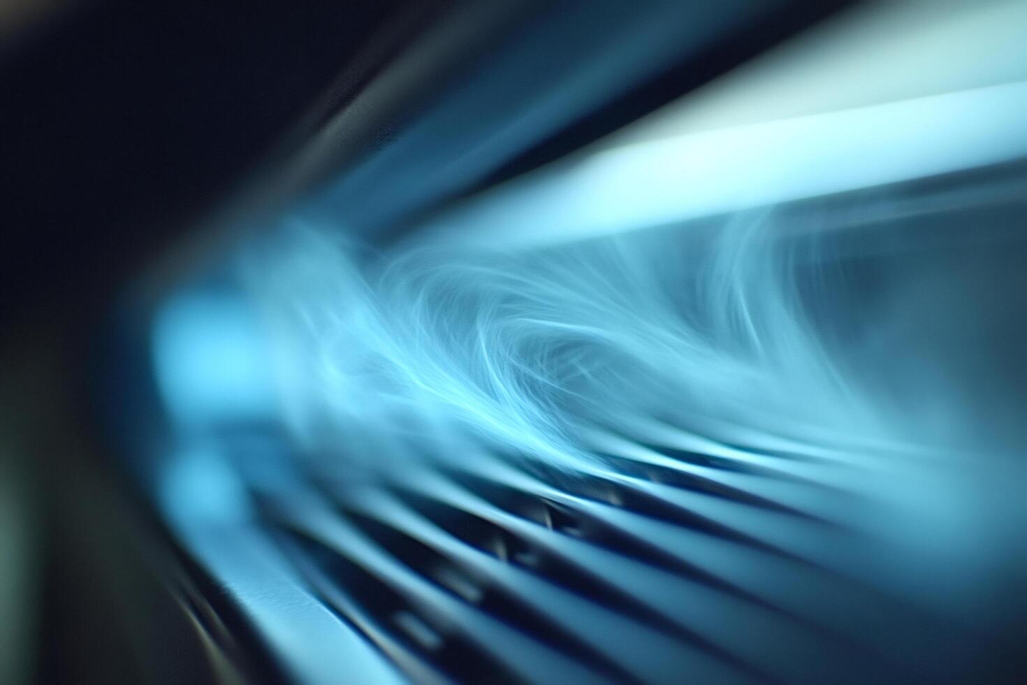 Abstract blue light painting representing data flowing photo