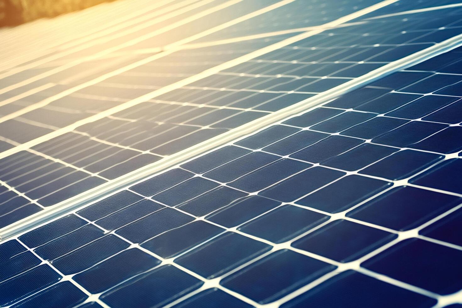 Solar panels converting sunlight into renewable energy photo