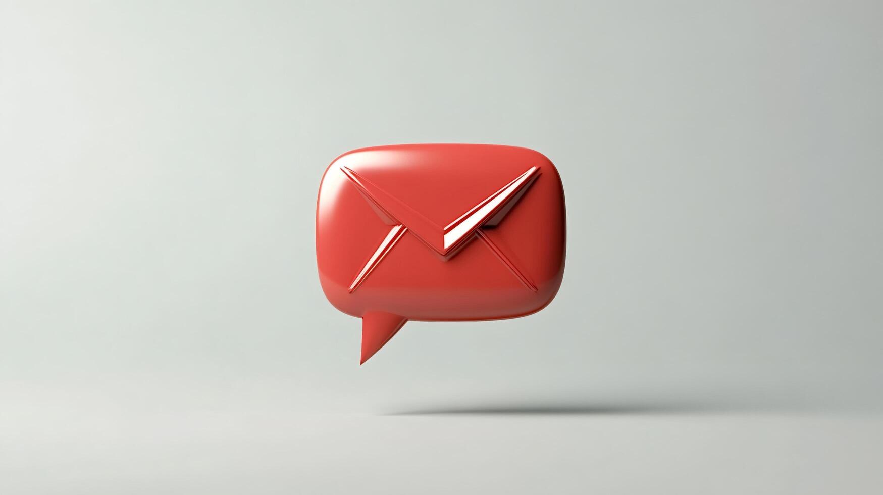 Red speech bubble with envelope communicating online photo