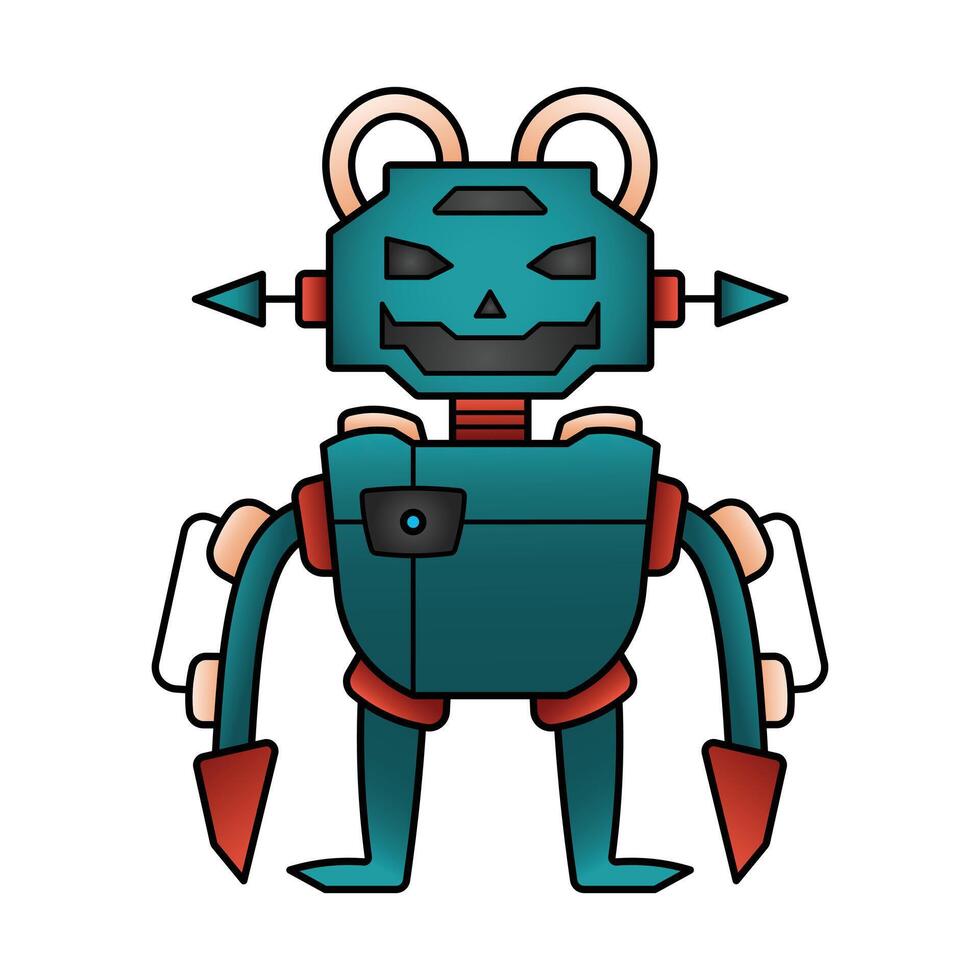 smile illustration robot design vector
