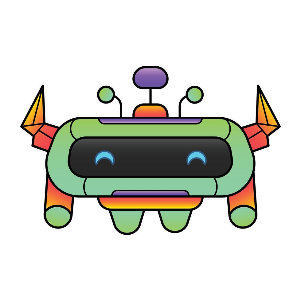 funny cartoon robots design vector