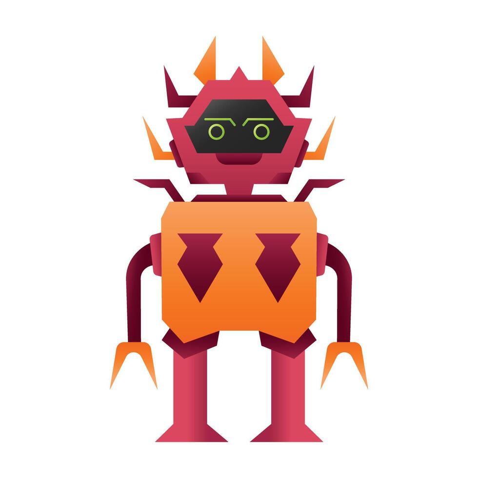 red modern robot design kawaii vector