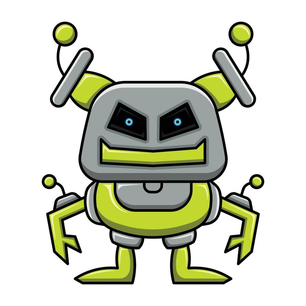 Modern illustration of robot design. Design for digital print and coloring book vector