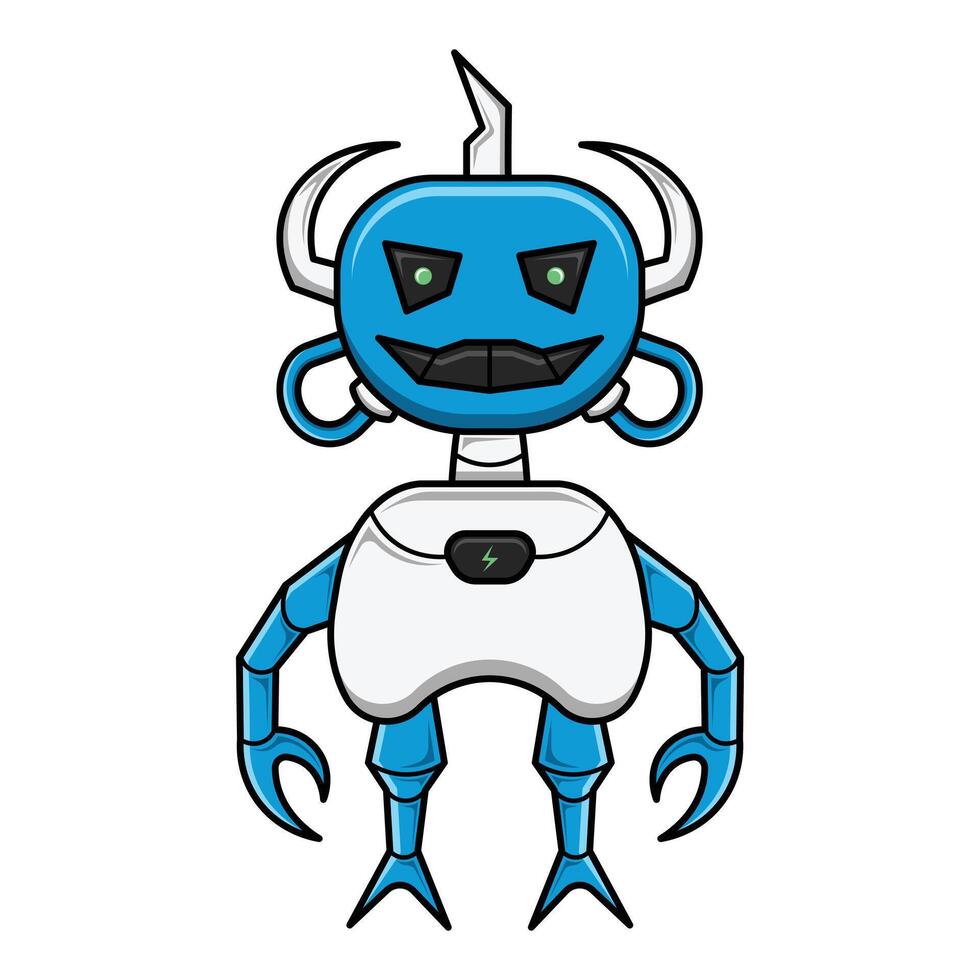 cute robot colorful design mascot vector