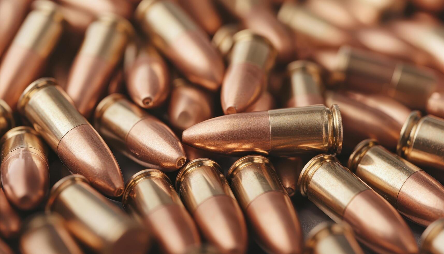 Bullet Casings on Table with Copyspace Background Close-Up Photo in Industrial Setting