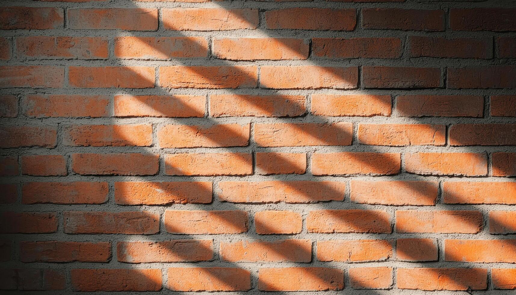 Brick Wall Background with Shadows Urban Setting Copyspace for Design Ideas photo
