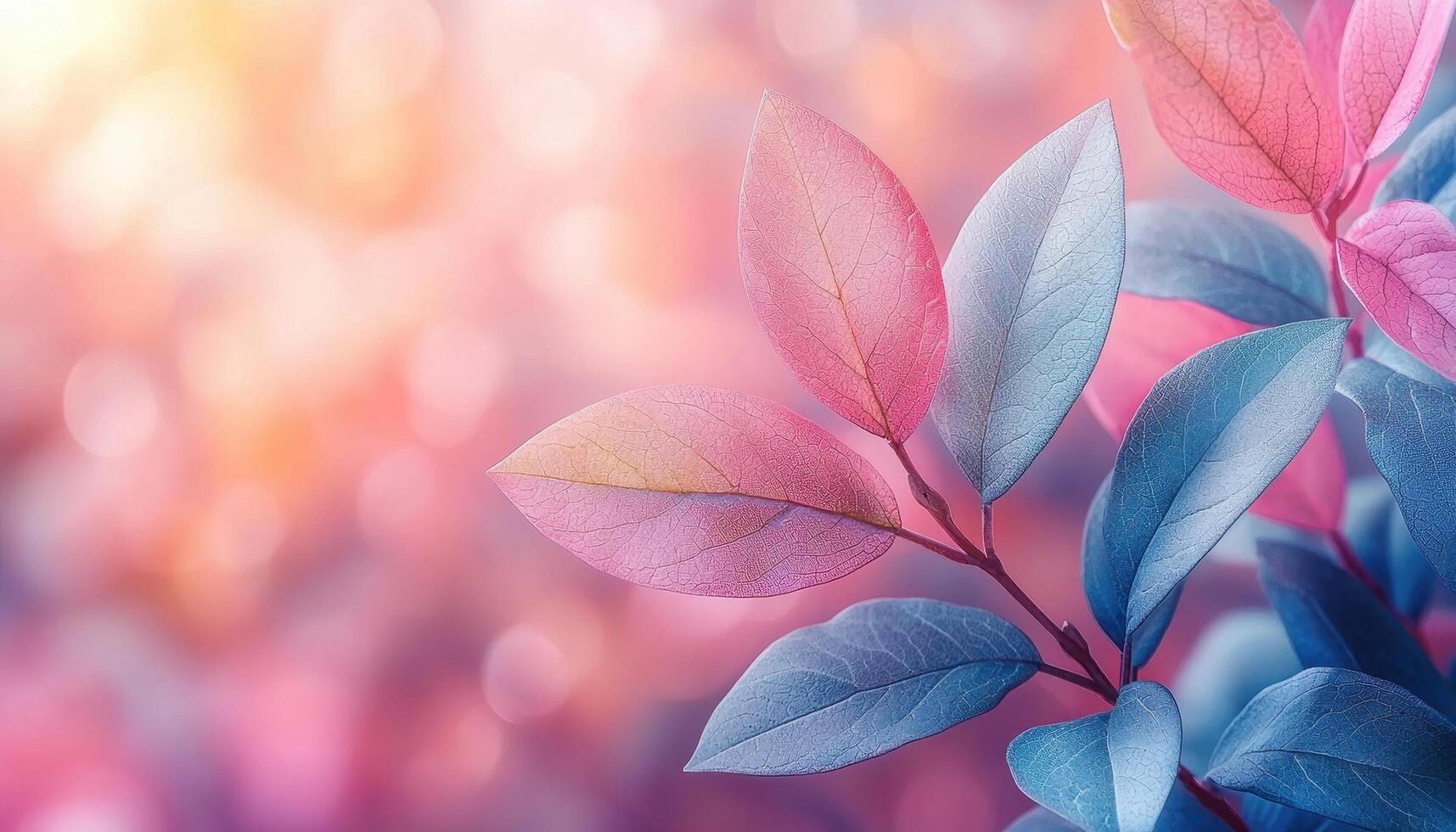 Vibrant Leaves in Soft Background with Copyspace Nature Scene Close-up View Dreamy Environment photo