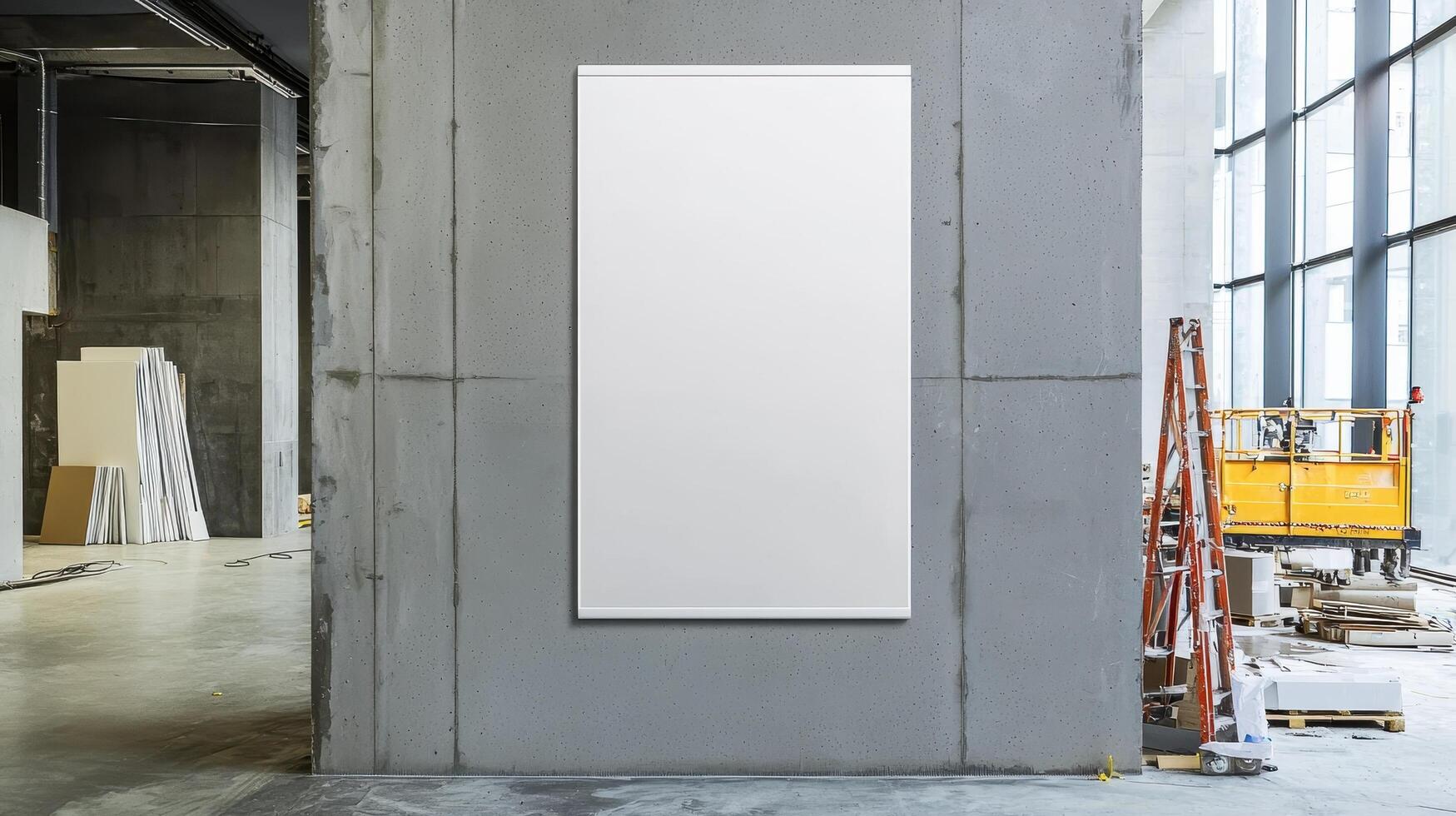 Creative Workspace Background with Copyspace for Art Display Industrial Environment Minimalist View photo
