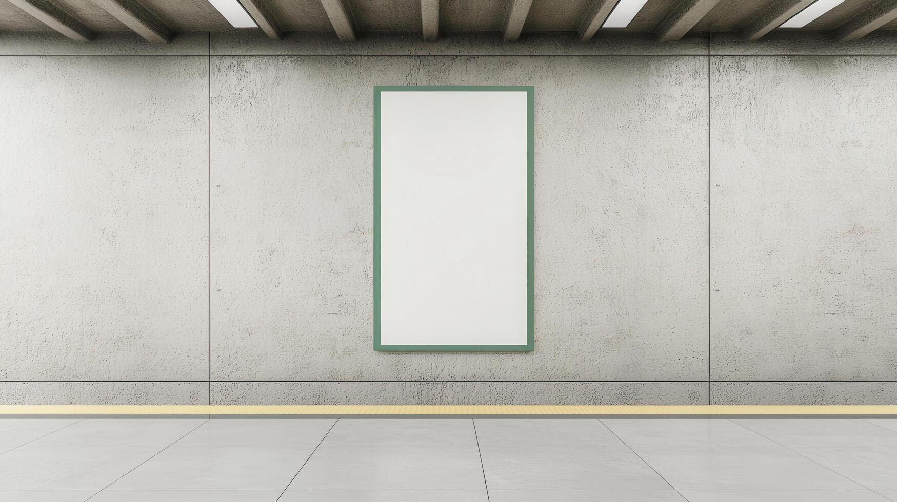 Minimalist Art Display Modern Gallery Blank Canvas Concrete Background Copyspace Available photo