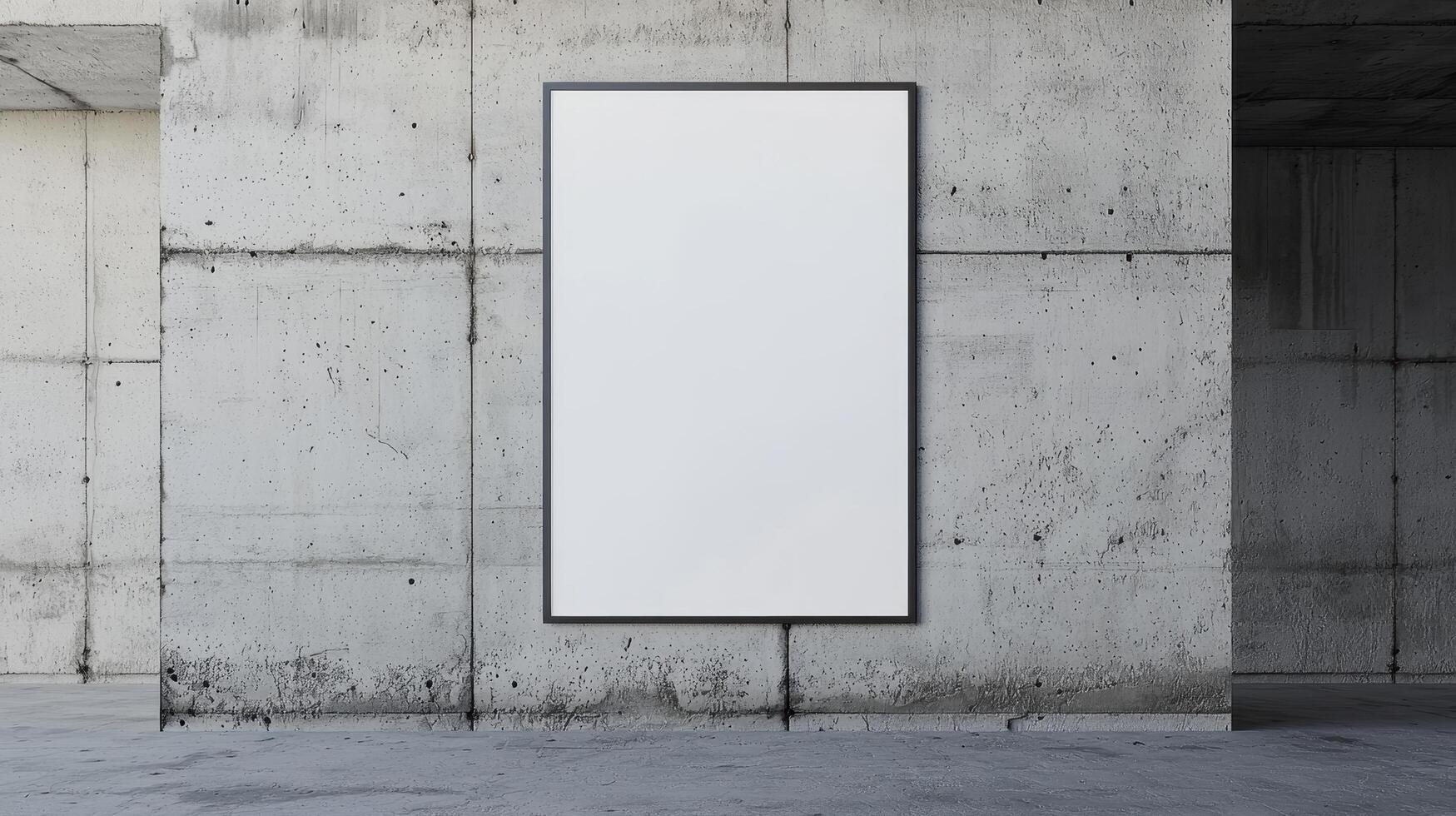 Blank Canvas Presentation in Urban Environment with Concrete Background and Copyspace photo