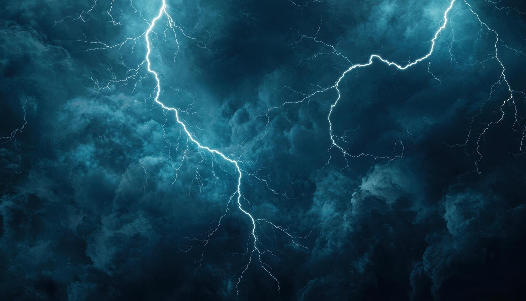 Electric Storm Lightning Strikes Cloudy Sky Background Nature Photography Dramatic Environment Copyspace photo