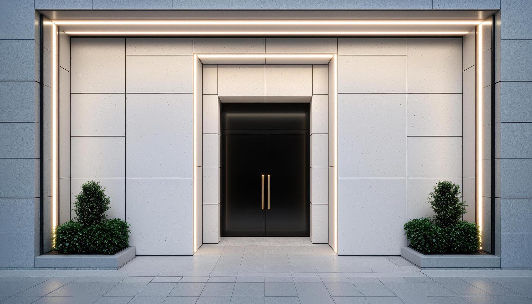Modern Entrance Design with Copyspace Background Urban Environment Architectural Visuals photo