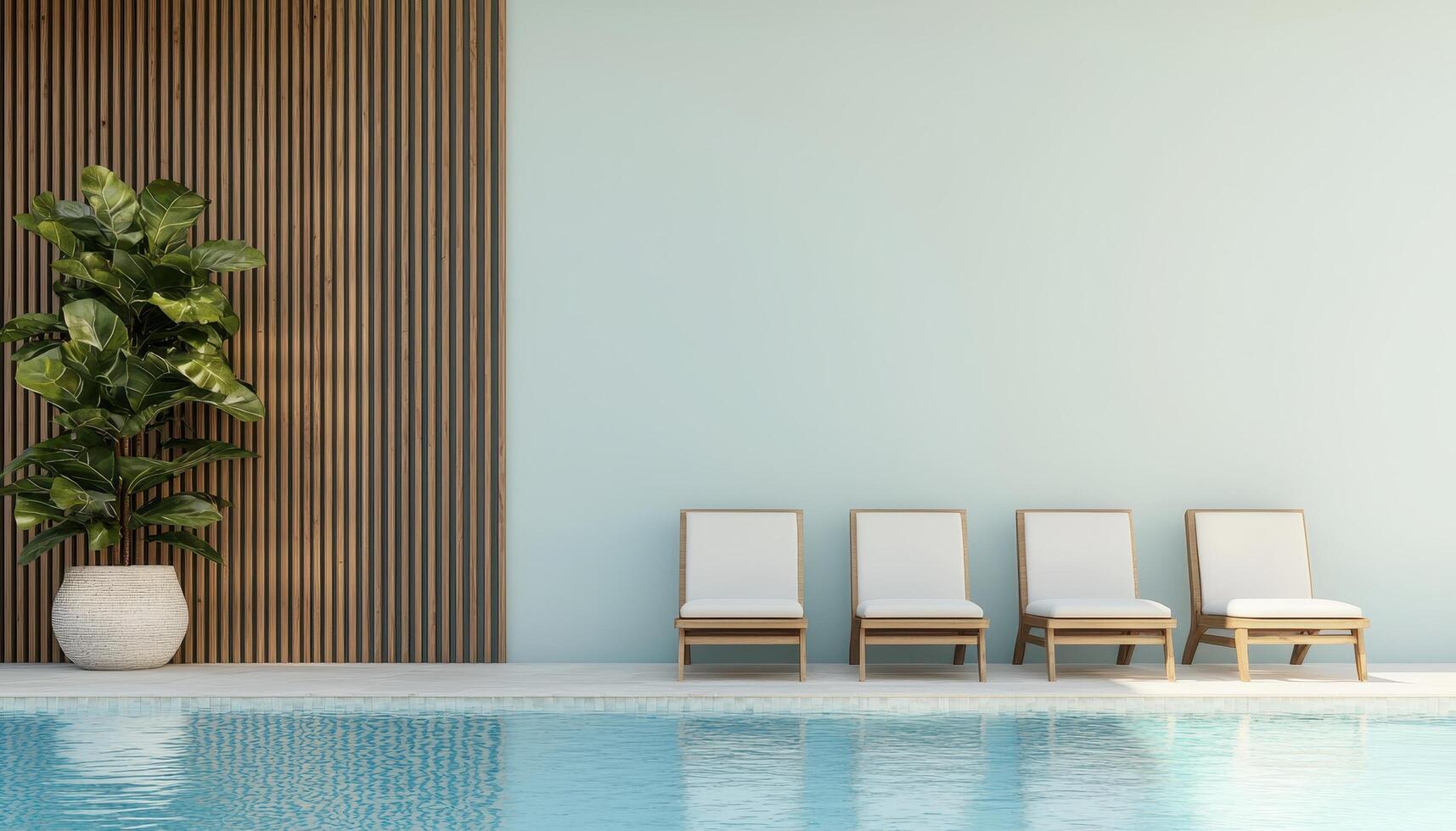 Elegant Hotel Pool Corner with Copyspace Background Calm Environment Modern Design photo