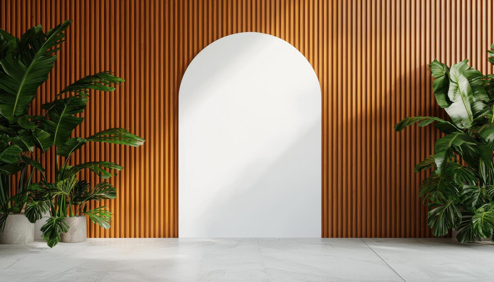 Elegant Modern Japanese Interior Design with Background Copyspace in Spacious Environment photo