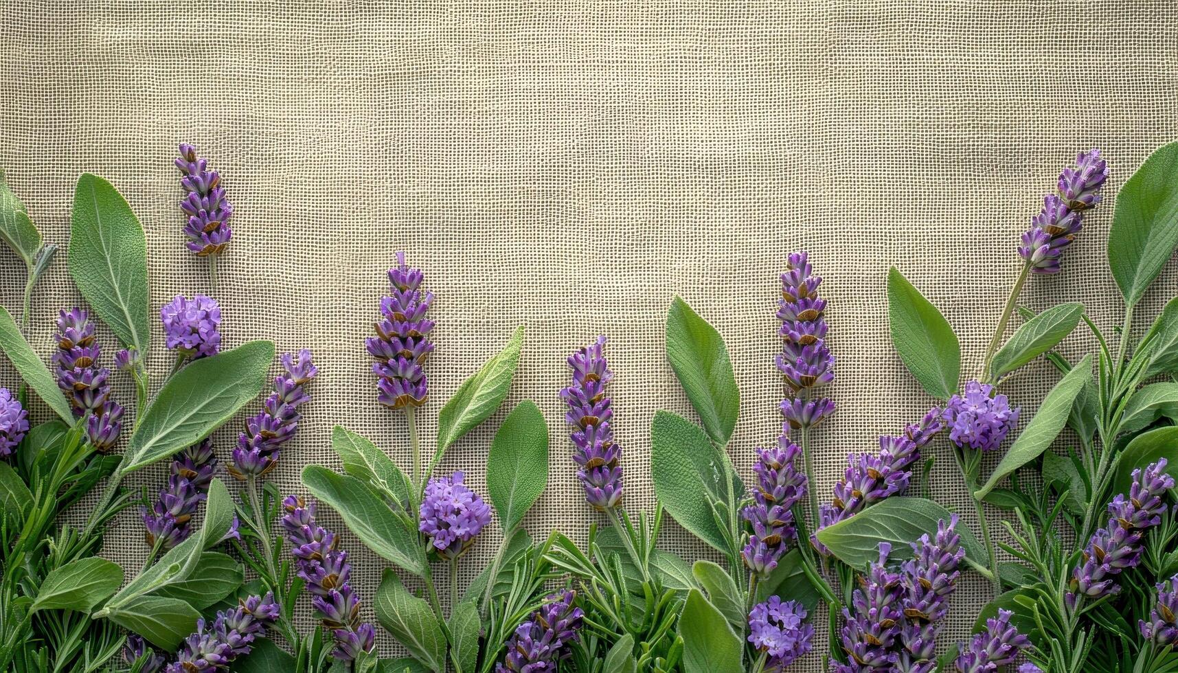 Calming Lavender and Sage Clusters Nature Background Copyspace Tranquil Scene photo