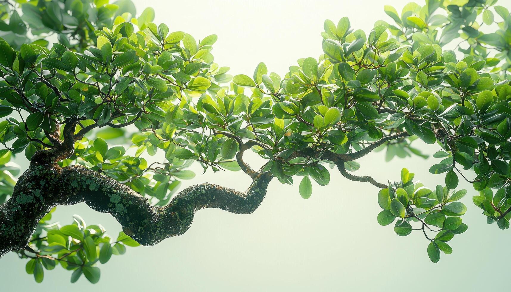 Bonsai Closeup with Dense Leaves Nature Background Copyspace for Serenity photo