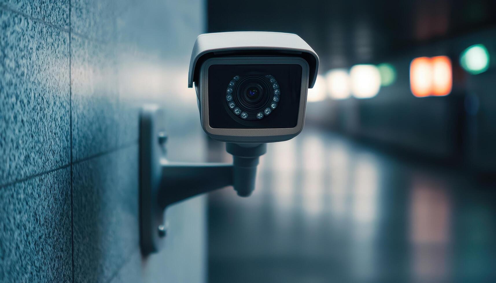 Outdoor IP Camera Surveillance Urban Setting High-Resolution Modern Background Copyspace photo