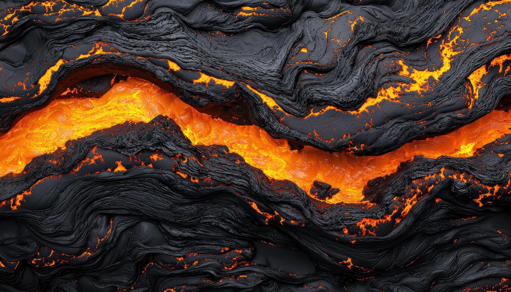 Volcanic Eruption Action Nature Explosive Background with Copyspace Side View Environment photo