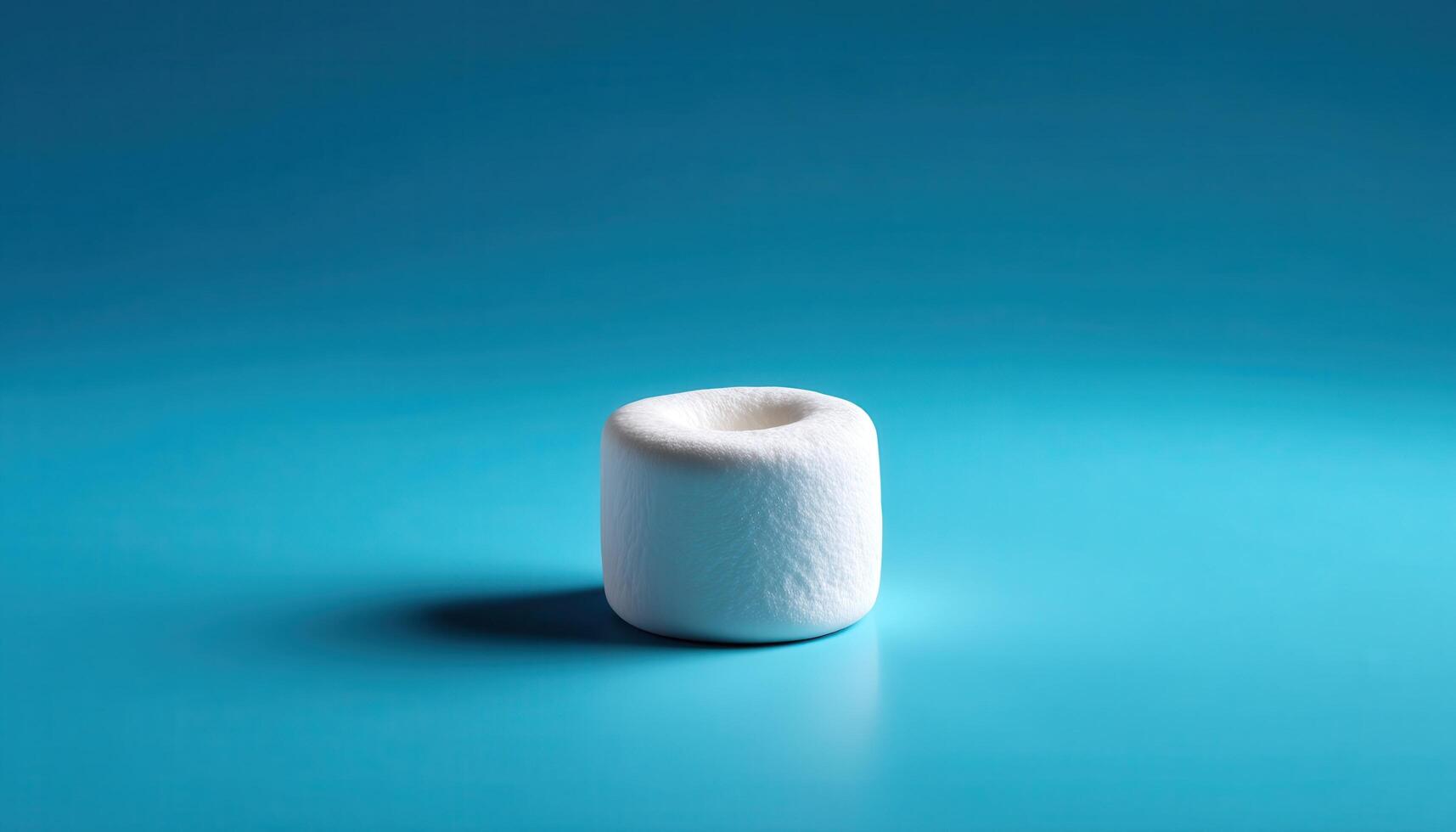 Minimalist Marshmallow on Turquoise Background with Copyspace for Design Inspiration photo