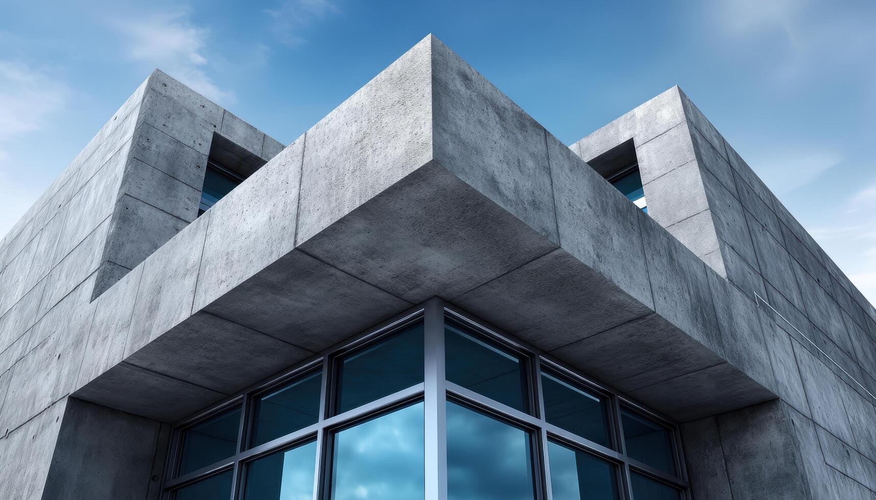Modern Architectural Building Facade Urban Setting Concrete Structure Clear Background Copyspace photo