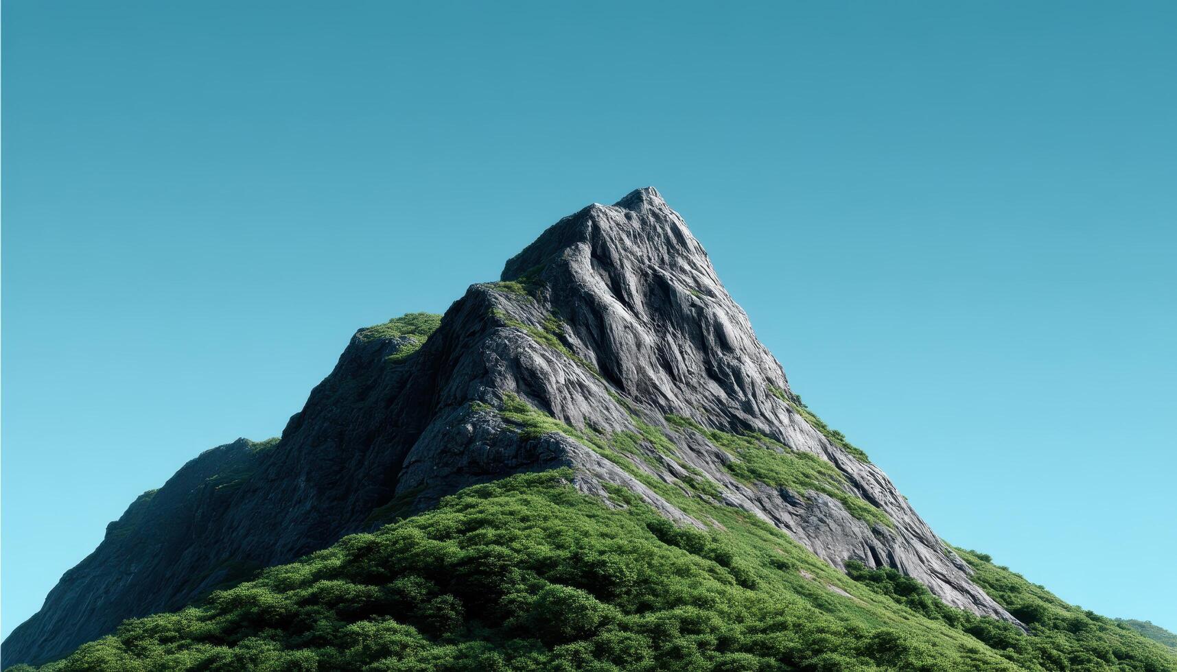 Majestic Mountain Landscape Nature Background with Copyspace Clear Blue Sky View photo