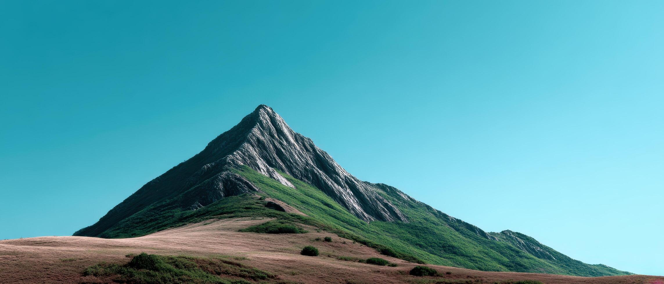 Mountain Landscape View with Clear Background and Copyspace for Nature Photography photo