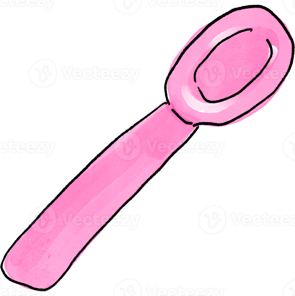 Spoon Watercolor Doodle for School Lunch Projects png