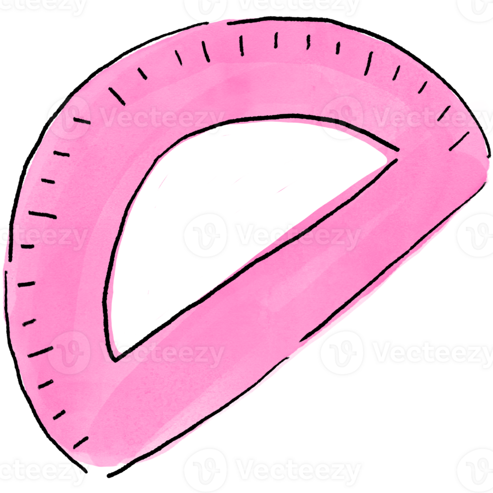 Protractor ruler for back to school design png