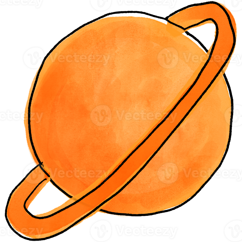 Planet Watercolor for Science and School Projects png
