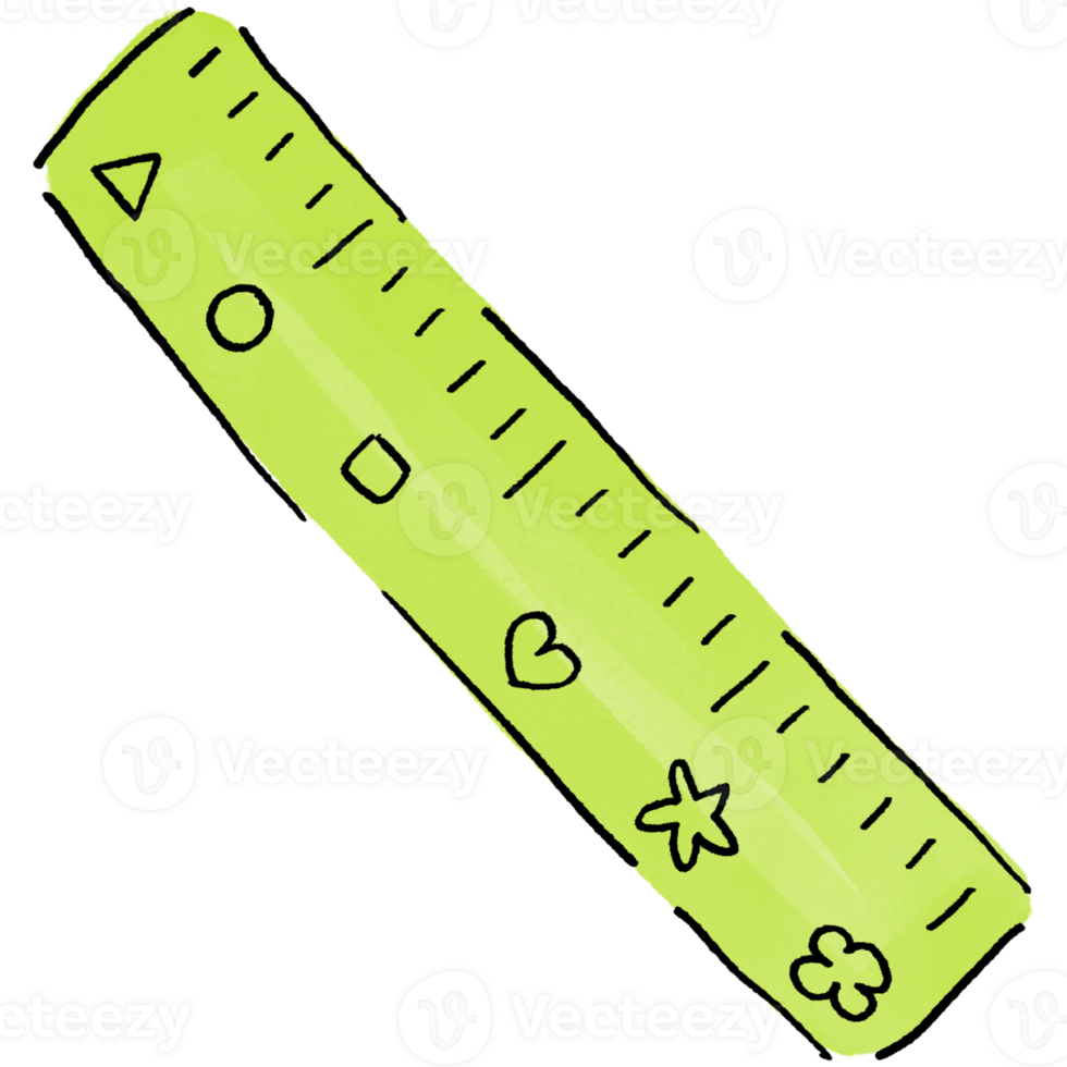 Ruler Watercolor Illustration for School Themed Projects png