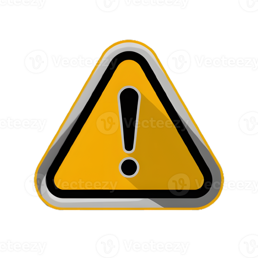 A yellow caution triangle with an exclamation mark. png