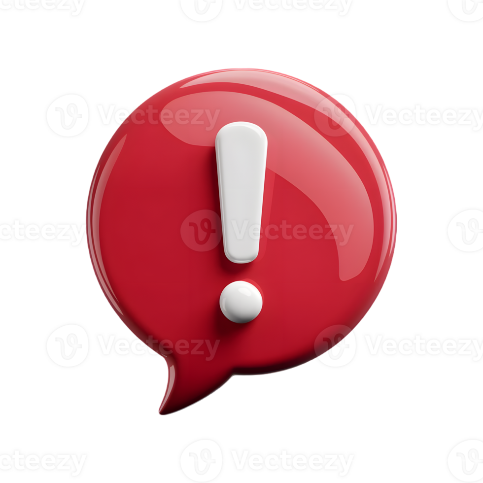 Vibrant Red Exclamation Point Speech Bubble png
