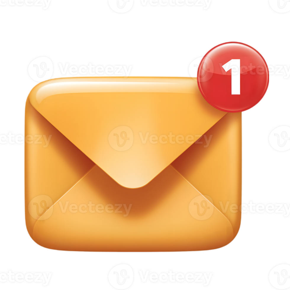 Unopened Email with New Message Notification Icon png
