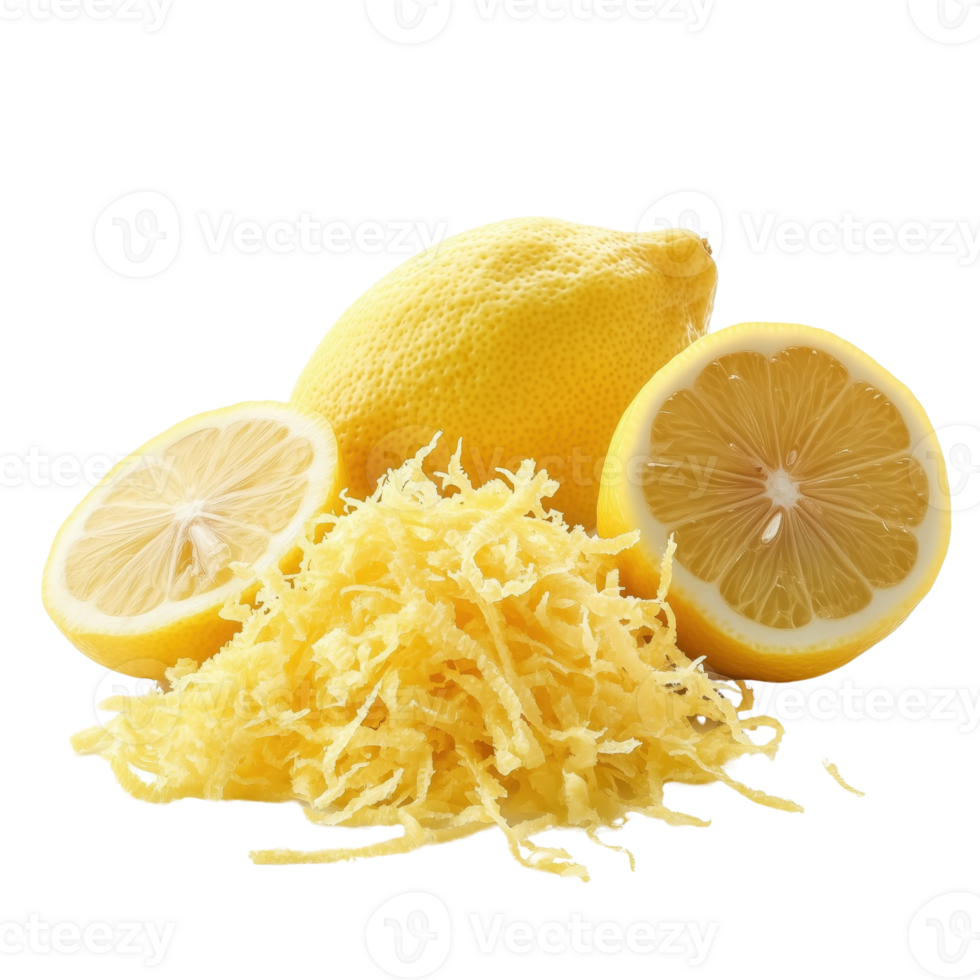 Fresh Lemon Zest and Sliced Lemons png
