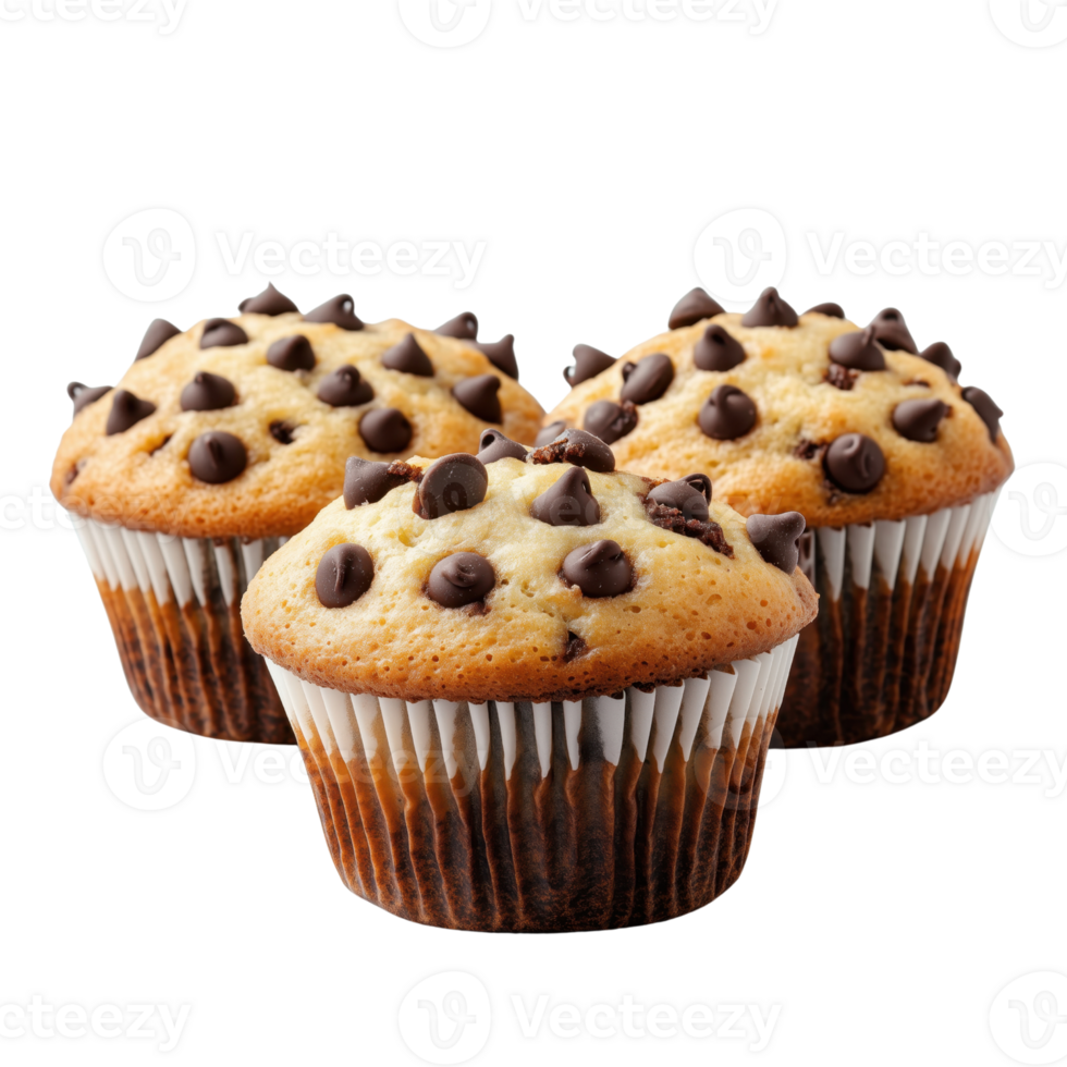 Delicious Chocolate Chip Muffins with Toppings png