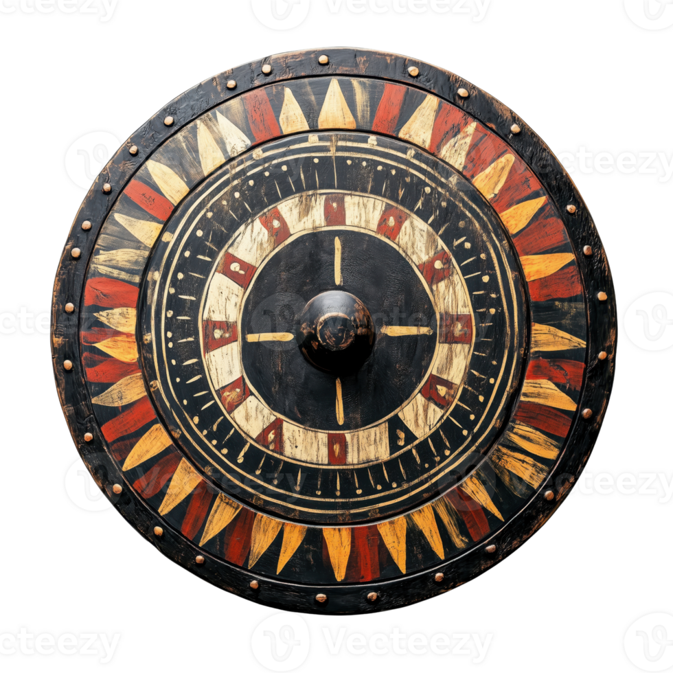 Colorful Decorative Shield with Intricate Patterns and Design png