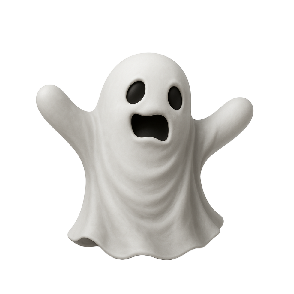 3d Cute ghost mascot png